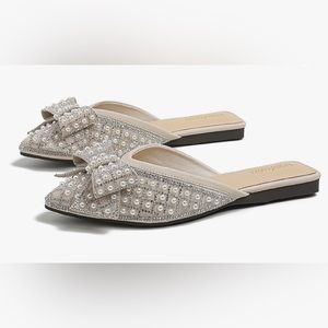 Backless Bow Rhinestone Mules